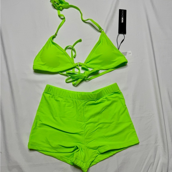 Fashion Nova Other - Miley Triangle 2 Piece Boyshort Bikini - Green